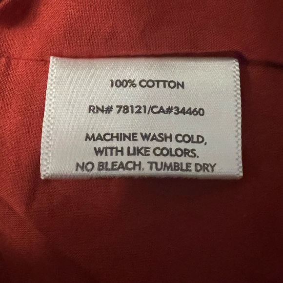 Eileen Fisher Cotton Red Orange Square Neck Sleeveless Dress Size Small - Picture 5 of 5